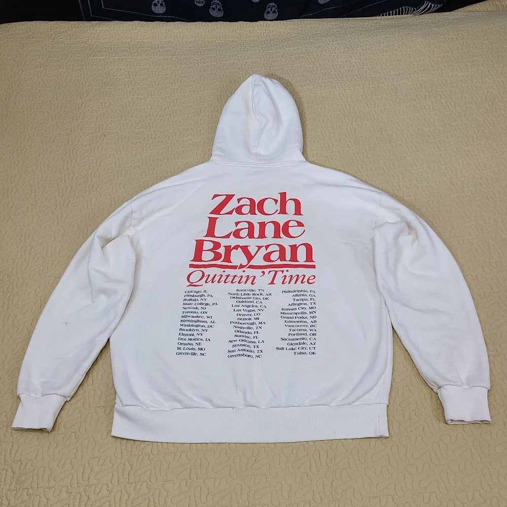 Zach Bryan Quitting Time Country music tour concert hoodie oversized size M - Picture 5 of 7